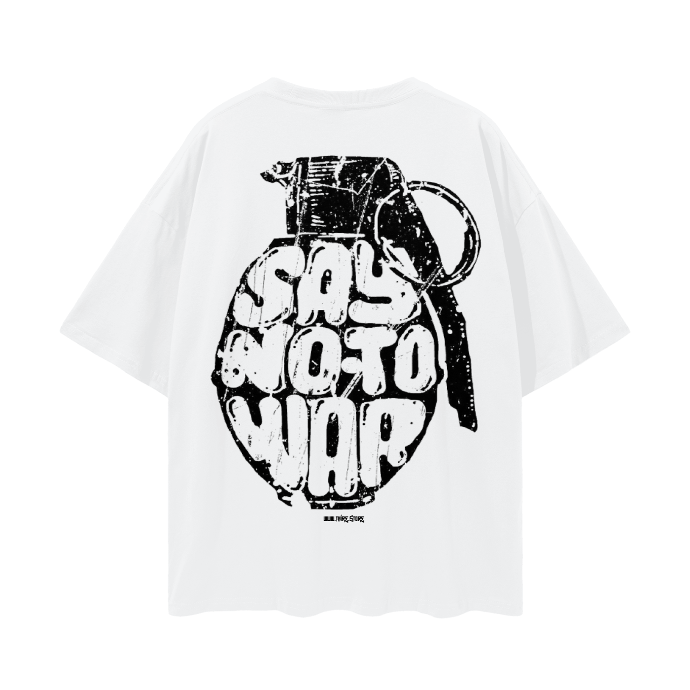Thire' Say No to War Oversize Deep Drop Shoulder Tee