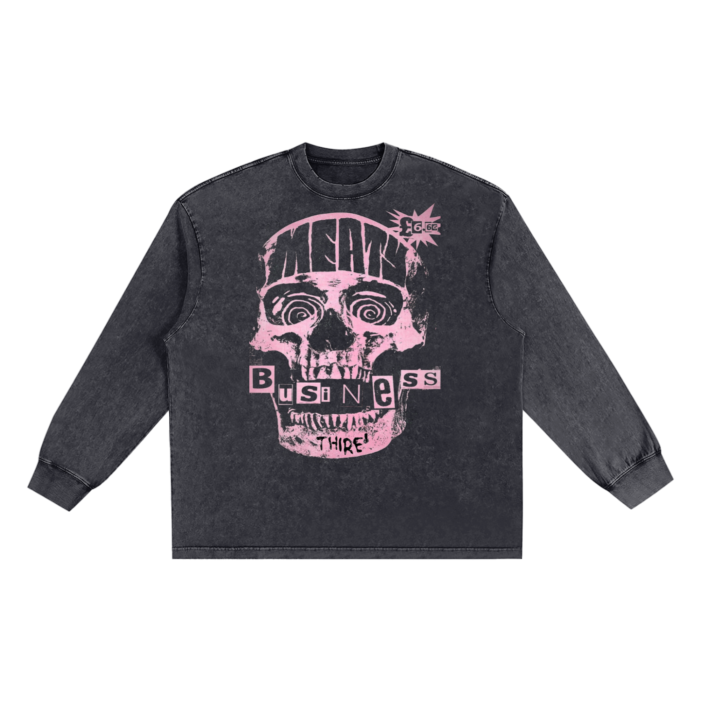 Thire' Business Snow Washed Oversize Long Sleeve T-shirt