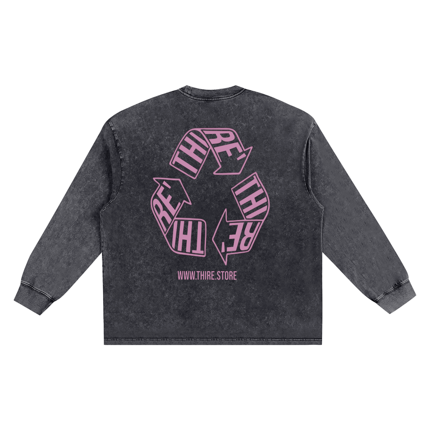 Thire' Business Snow Washed Oversize Long Sleeve T-shirt