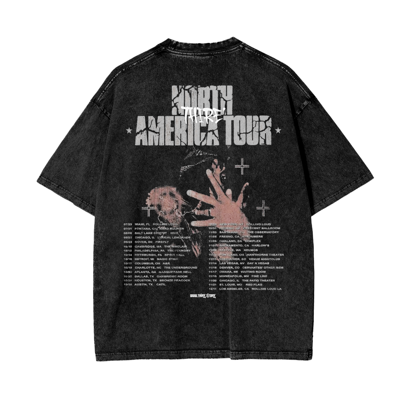 Thire' North American Tour Oversize Snow Washed T-Shirt